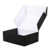 Wholesale clothing black E flute corrugated cardboard carton shipping mailing box